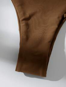 Swim Basics Summer Beach 3packs Triangle Tie Side Bikini Set Bathing Suit - Brown - View 4
