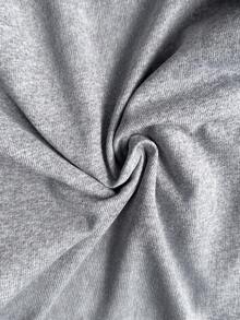 SHEIN Grey Button Front Contrast Side Stripe Casual Pajama Set - Grey - View 5