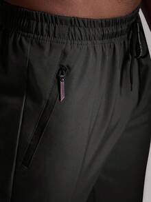 Driftmere Men's Cool Zipper Pocket Drawstring Waist Long Pants, Fall Joggers - Ebony  - View 6