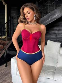 Fantasy Costume Fantasy Costume 1pc Women's Colorblock Costume For Role Play - Multicolor - View 5