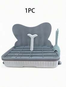 1Pc Indoor Dog Toilet With Splash Guard, Removable Grid Tray And Urine Pad, Easy-To-Clean Pet Training Pad, Suitable For Small/Medium Dogs, With Shovel - Multicolor - View 10