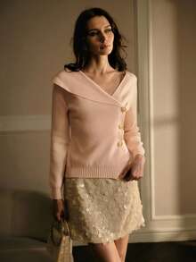 MOTF PREMIUM PINK FRONT BUTTON CARDIGAN - Pink - View 4