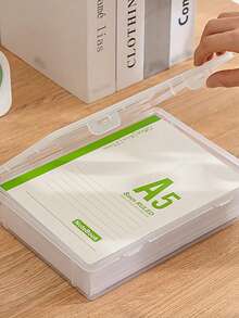 Kotak Penyimpanan Plastik Transparan Ukuran A4 dengan Tutup - Organizer Perlengkapan Kantor Meja Anti Debu, Penting untuk Musim Kembali ke Sekolah - MultiWarna - View 7