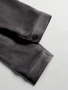 Calvornis Men's Solid Color Long Sleeve Zipper Front Casual Jacket - Dark Grey - View 6