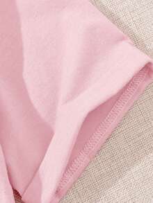 Emery Rose Kids Emery Rose Kids 3pcs/Set Tween Girls' Solid Color Round Neck Fitted Cropped Twist Knit Casual T-Shirts - Multicolor - View 5