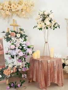 2/4/6/10pcs Gold Vases, Elegant Gold Flower Stands, Wedding Table Centerpiece Decor, Anniversary Celebration, Birthday Party, Home Reception, Christmas And Halloween Decorations, Wedding Aisle Flower Stands And Other Artificial Flower Stands - Flower Stand - View 5