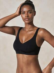 Veilyse 3pcs Set Minimalist Comfortable Sports Bras For Women, Wireless Seamless Solid Color Bras - Multicolor - View 3