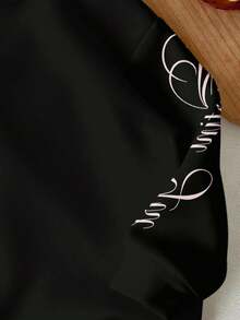 少女休閒極簡風粉色字母刺繡圖案寬鬆圓領舒適加厚長袖黑粉字母運動衫，適合秋冬日常、街頭風、戶外、Y2K、運動、校園、甜美少女風 - 彩色 - 查看 4