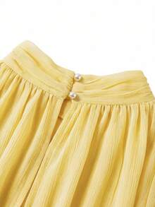 Ellevyn Women's Elegant Batwing Sleeve Ruffle Romantic Dress, Suitable For Dates Brunch Tea Party And Occasions, Autumn High-End Chiffon Yellow Dress - Yellow - View 9