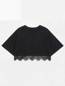 Comfortcana Women's All-Season Going Out Sexy Streetwear Y2k Chic Goth Punk Vintage Basic Preppy Washed Black Loose Short Crop Tops Black Tops Casual Blouses - Black - View 8