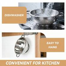 Stainless Steel Pasta Vegetable Strainer, 24cm X 9cm - 24cm - View 5