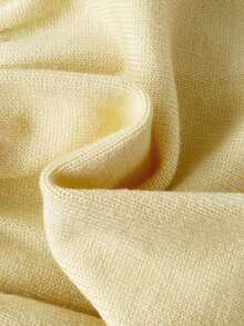 SHEIN Baby Girl Colorblock Patchwork Ruffle Long Sleeve Cute Knitted Dress - Yellow - View 11