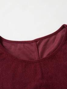 Rusticease Plus Size Fashion Versatile Print Round Neck Long Sleeve Shirt For Vacation Fall - Burgundy - View 6