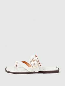Sleekvia Ladies Comfortable Flat Wear-Resistant Versatile  Metal Outdoor Flip-Flops Slippers - Apricot - View 6