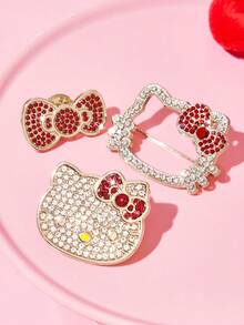 HELLO KITTY AND FRIENDS | SHEIN 3件組時尚可愛卡通鋅合金胸針別針組，包包吊飾，適合作為禮物、收藏品、紀念品 - 彩色 - 查看 3