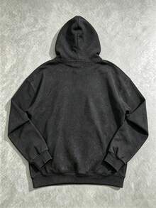 Sport MetroGents 男士幾何印花長袖口袋休閒抽繩連帽衛衣 - 黑色 - 查看 2