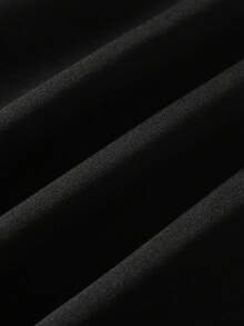 ROMWE MEN 男士動物圖案與字母印花拉鍊連帽衛衣 - 黑色 - 查看 8