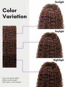 ALL READY WIG Peluca Bob sin pegamento de cabello humano con ondas de agua y flequillo, peluca de encaje de cabello humano para mujeres #4 marrón CHIC BOB, peluca lista para usar estilo SHAGGY, encaje pre-depilado y pre-cortado con cierre de encaje 4x4, peluca sin pegamento con cabello frontal 100% cabello humano - S4 - Ver 9
