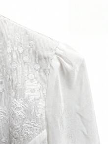 Yalmera 25 新款蕾丝拼布轻便女式夹克，夏季 - 白色 - 查看 8