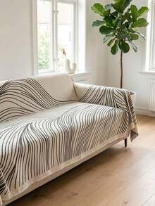 Sofa Cushion, Simple And Modern Sofa Cover, Anti-Slip Seat Cushion, Universal Sofa Cover For All Seasons, Sofa Cover Cloth - Black and White - View 11