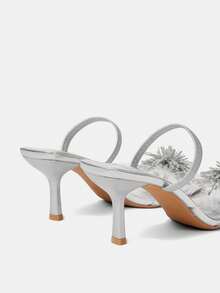 CUCCOO HITCHD Fireworks Rhinestones With Pointed Toes, Thin Heels, High Heels, Elegant, Wind Sandals, Traveling And Commuting Fall Shoes - Silver - View 5