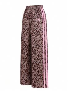 SHEIN 2pcs/Set Teen Short Sleeve & Long Pants Set, Pink Bow Ribbon, Suitable For Spring/Summer, Sports & Commute - Brown - View 5