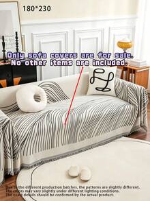 Sofa Cushion, Simple And Modern Sofa Cover, Anti-Slip Seat Cushion, Universal Sofa Cover For All Seasons, Sofa Cover Cloth - Black and White - View 6