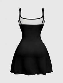 ROMWE Dark Gothic Heart Halloween Sexy Dark Girl Mini Dress - Black - View 2