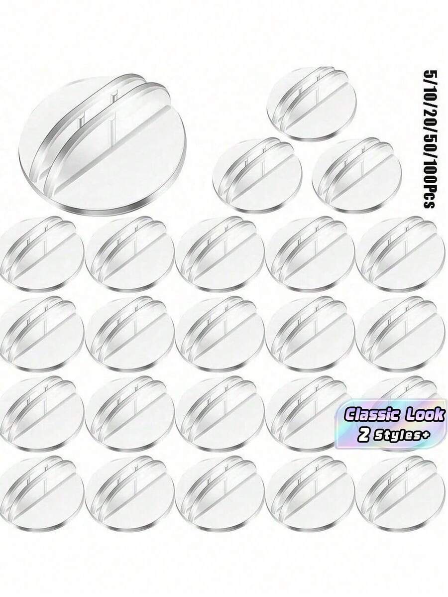 50/100pcs Transparent Table Card Holders, Mini Base Game Board Card Holders Cardboard Clips, Suitable For Wedding Party Number Display Stands - multicolor - View 1