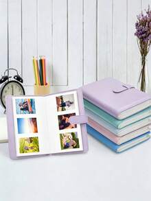 1 pieza Álbum de fotos con 108 bolsillos para película de cámara, papel fotográfico de 3 pulgadas, estuche de almacenamiento de cuero sintético PU, libro de colección de sellos y entradas, para Fujifilm Mini 12, útiles escolares, vuelta al cole - Multicolor - Ver 7