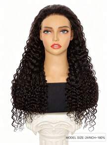 ALL READY WIG 180 密度水波纹假发 自然色 女士真人发 预漂白 预拔 预剪 蕾丝融化蕾丝 7x5 无胶假发 100% 真人发 前假发 9AM HAIR - Natural Black - 查看 2