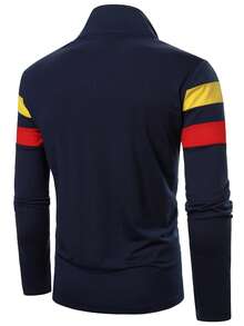 Manfinity Homme 男士拼色休閒日常短袖 Polo 衫 - 彩色 - 查看 2