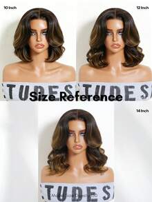 ALL READY WIG 7x5 Bye Bye Slip 蕾絲波浪鮑伯假髮，挑染漸層色，預剪預漂預拔，附 Invisi 抽繩，無縫隱形髮際線，免造型即戴，免膠水，100% 真人髮蕾絲封頂假髮，透明蕾絲，新手友善 - SNATURAL/30 - 查看 7