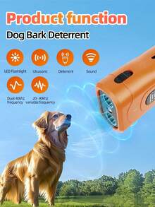 Teckwe 1 Piece Rechargeable Dual Head Ultrasonic Portable Anti Barking Dog Repeller Stop Bark Device For Outdoor Indoor Pet Dog Training Behavior Control. - Multicolor - View 5