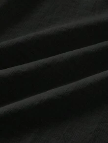 EASEVO Men's Plus Size Solid Color Pleated Pocket Curved Leg Wide Leg Long Pants - Black - View 9
