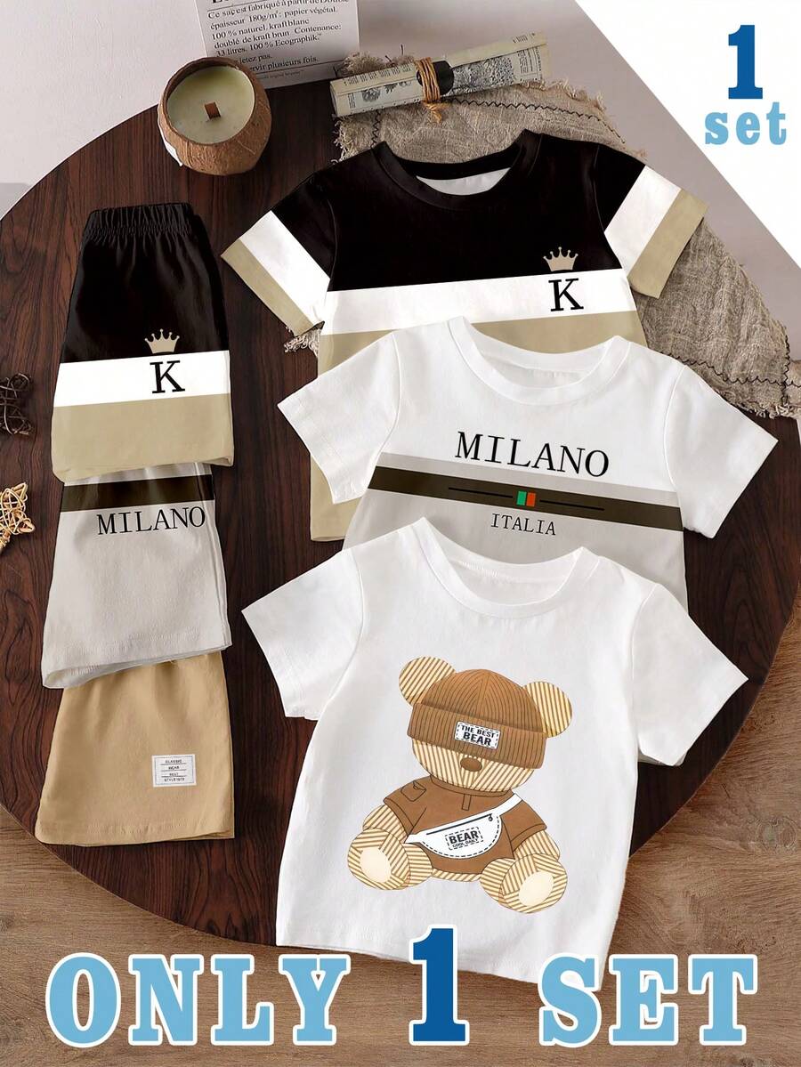 Souflis Souflis 1 Random Set From 3 Designs, Striped Color Block Casual Fashion Sports Style Classic Color Block Patchwork MILANO - Multicolor - View 1