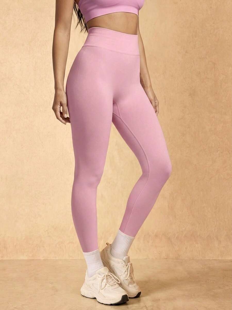 Silquee Women's Solid Color Seamless Sports Casual Yoga Leggings Spandex Shapewear  Date Night Party Festival Victoria Secret - Pink - View 1