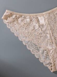 SHEIN 3件組簡約浪漫蕾絲女款三角內褲 - 彩色 - 查看 4