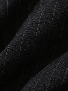 FRIFUL Women's Early Autumn New Korean Style Striped Fabric Back Tie Bow Knot Blazer Cute Tops - Grey - View 9