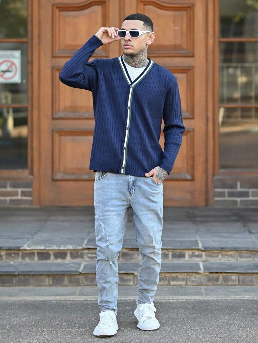 Devon Thys Men's Casual Slim Fit Pocket Jeans Streetwear Jeans - Light Wash - View 1