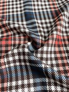 SHEIN CURVE+ Plus Size Women's Fashion New French Collar Plaid Print 2 In 1 Shirt And Pants Two Pieces Set Fall - Multicolor - View 5