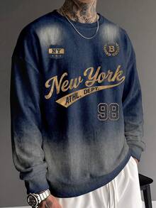 Sport MetroGents Sweatshirt Olahraga Lengan Panjang Kerah Bulat dengan Motif Huruf untuk Wanita, Cocok untuk Gym - MultiWarna - View 1