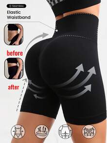 SHEIN Velisys 女款純色高腰休閒百搭日常旅行運動短褲 2件/包 - 彩色 - 查看 2