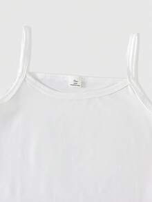 SHEIN 青少年女孩日常通勤溫柔清新優雅春夏櫻花粉輕便襯衫搭配百搭百搭細肩帶背心與純色直筒寬腿褲3件套 - 藕粉色 - 查看 8