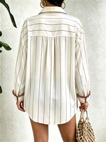 Trelyra Regular Loose Long Sleeve Collared Shirt - Multicolor - View 2