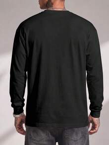 Sport MetroGents Futuristic Cyber Tech Mechanical Skeleton Outline Loose Casual Long Sleeve Top For Men, Gym - Multicolor - View 2