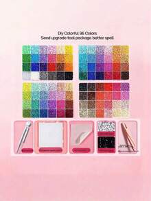 24/48/72/96 Colors Hot Melt Bead DIY Craft Kit, With Pegboard, Ironing Paper & Keychain Accessories, Ideal Handmade Gift - A - View 7