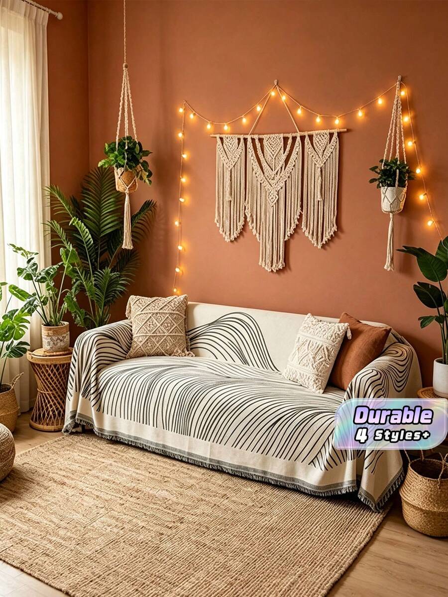 Sofa Cushion, Simple And Modern Sofa Cover, Anti-Slip Seat Cushion, Universal Sofa Cover For All Seasons, Sofa Cover Cloth - Black and White - View 1