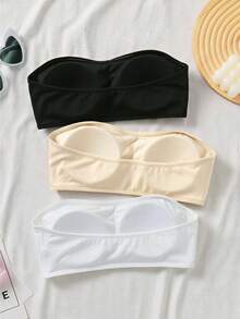 SHEIN Dozemod 少女三件套舒适加厚防滑抹胸上衣套装 - 彩色 - 查看 2
