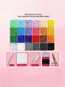 24/48/72/96 Colors Hot Melt Bead DIY Craft Kit, With Pegboard, Ironing Paper & Keychain Accessories, Ideal Handmade Gift - A - View 10